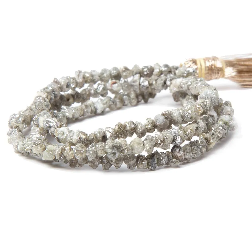 3-4mm Champagne Raw Diamond Unfaceted Nugget Beads