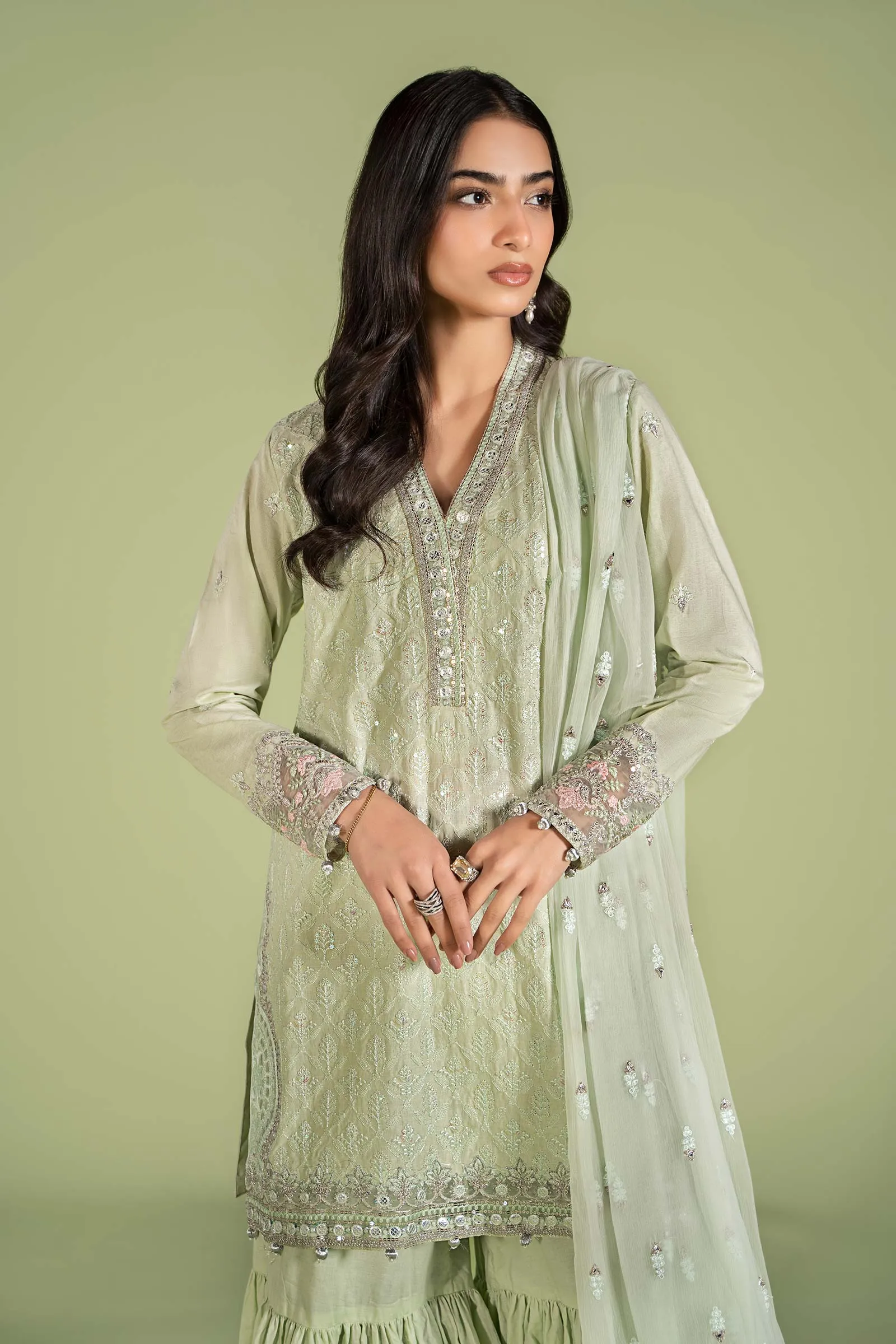 3 Piece Embroidered Lawn Suit | DW-EF24-11