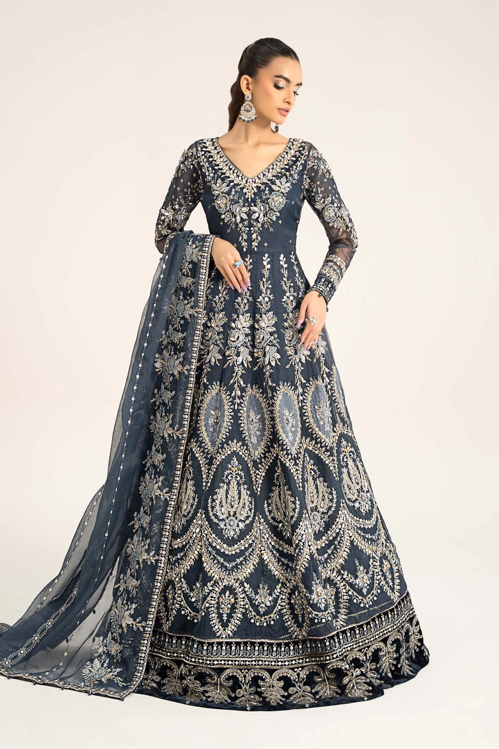 3 Piece Embroidered Organza Suit | BDS-2901