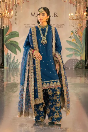 3 Piece Embroidered Raw Silk Suit | SF-W24-04