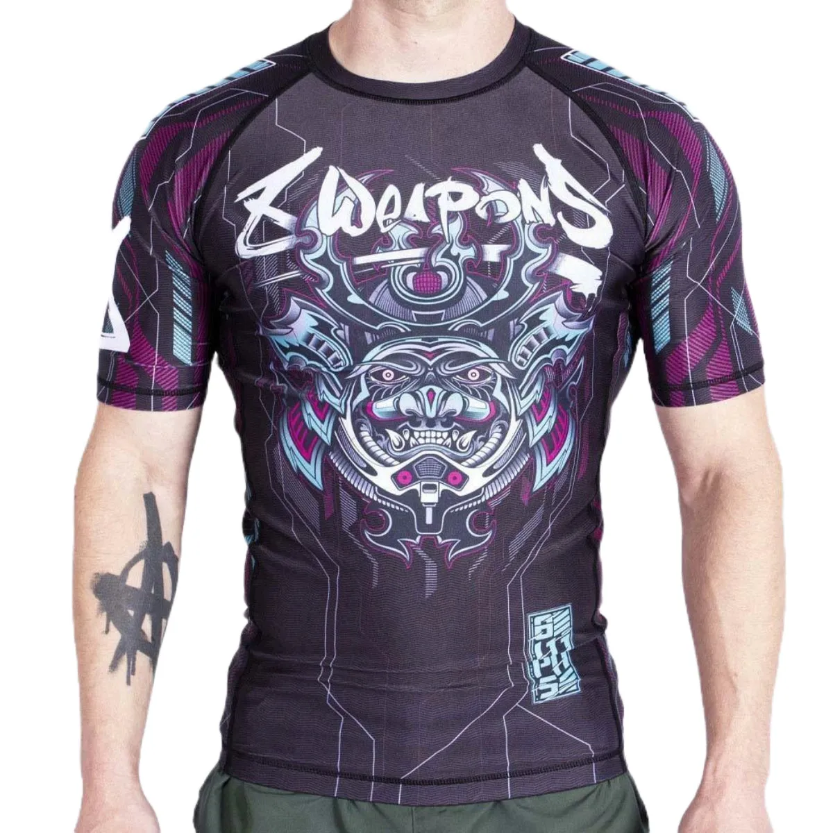 8 Weapons Samurai 2.0 Cyber Short Sleeve Rash Guard Black