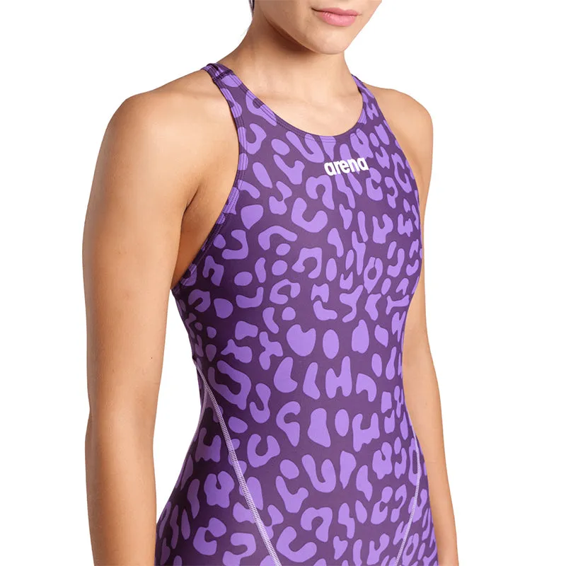 Arena - Women's Powerskin ST Next Leopard Open Back – Violet