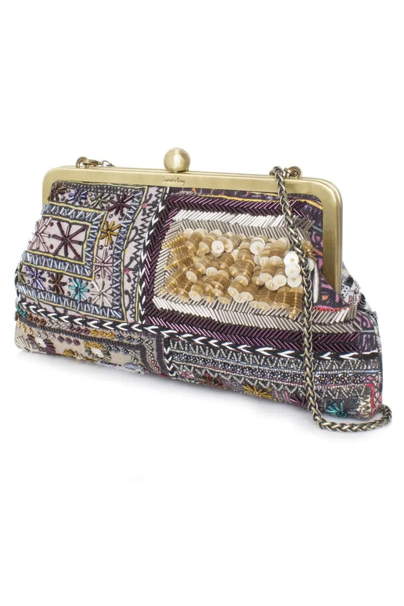 BEDOUIN CLASSIC HAND PRINTED EMBROIDERED CLUTCH