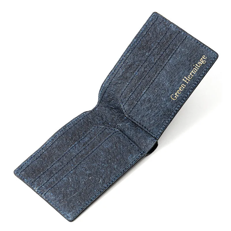 Bi-Fold Men Wallet | Coconut Leather | Magnetic Closure | Dark Indigo