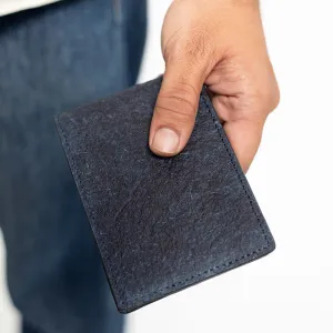 Bi-Fold Men Wallet | Coconut Leather | Magnetic Closure | Dark Indigo