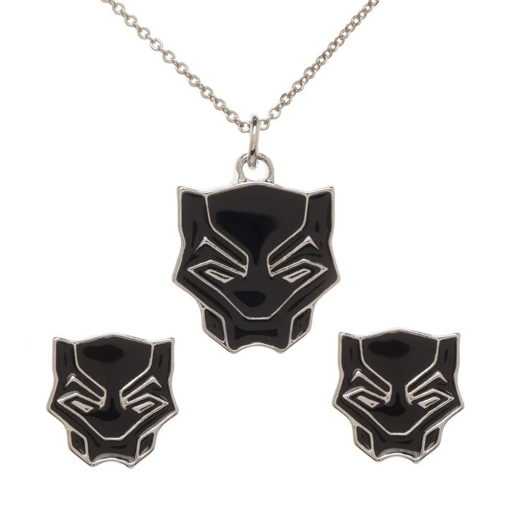 Black Panther Jewelry Necklace and Earring Set Marvel Comics