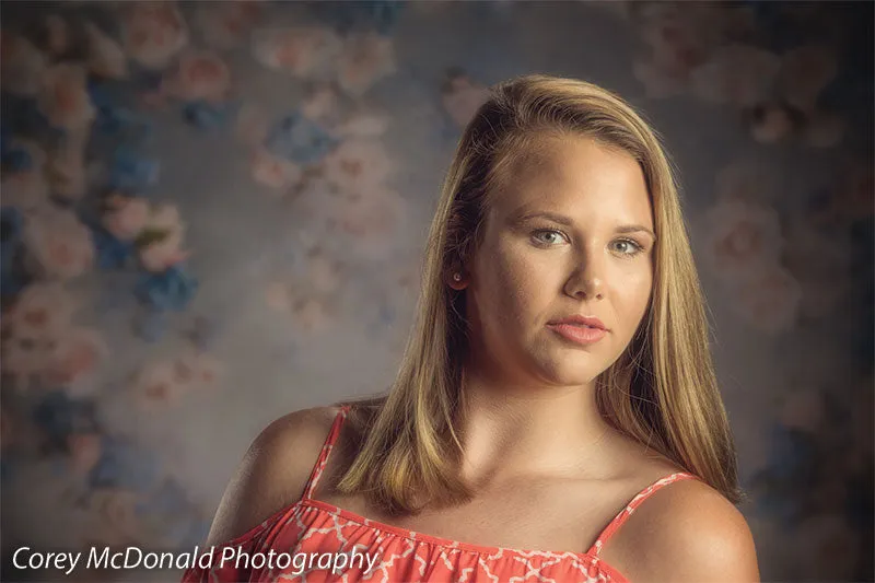 Blue Floral Photography Backdrop-Rose Master