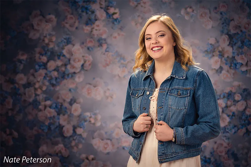 Blue Floral Photography Backdrop-Rose Master