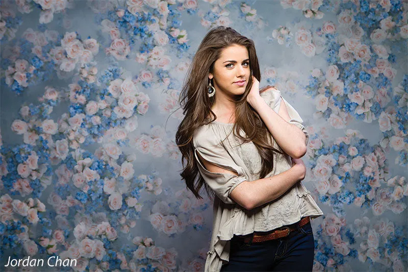 Blue Floral Photography Backdrop-Rose Master