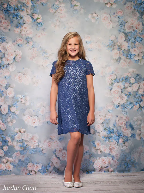 Blue Floral Photography Backdrop-Rose Master