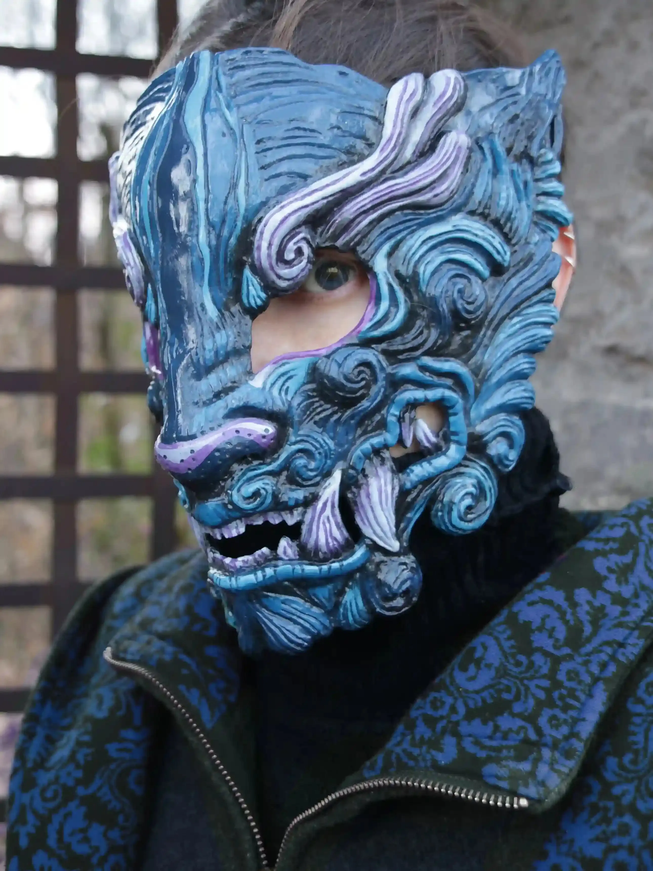 Blue Oni Resin Mask