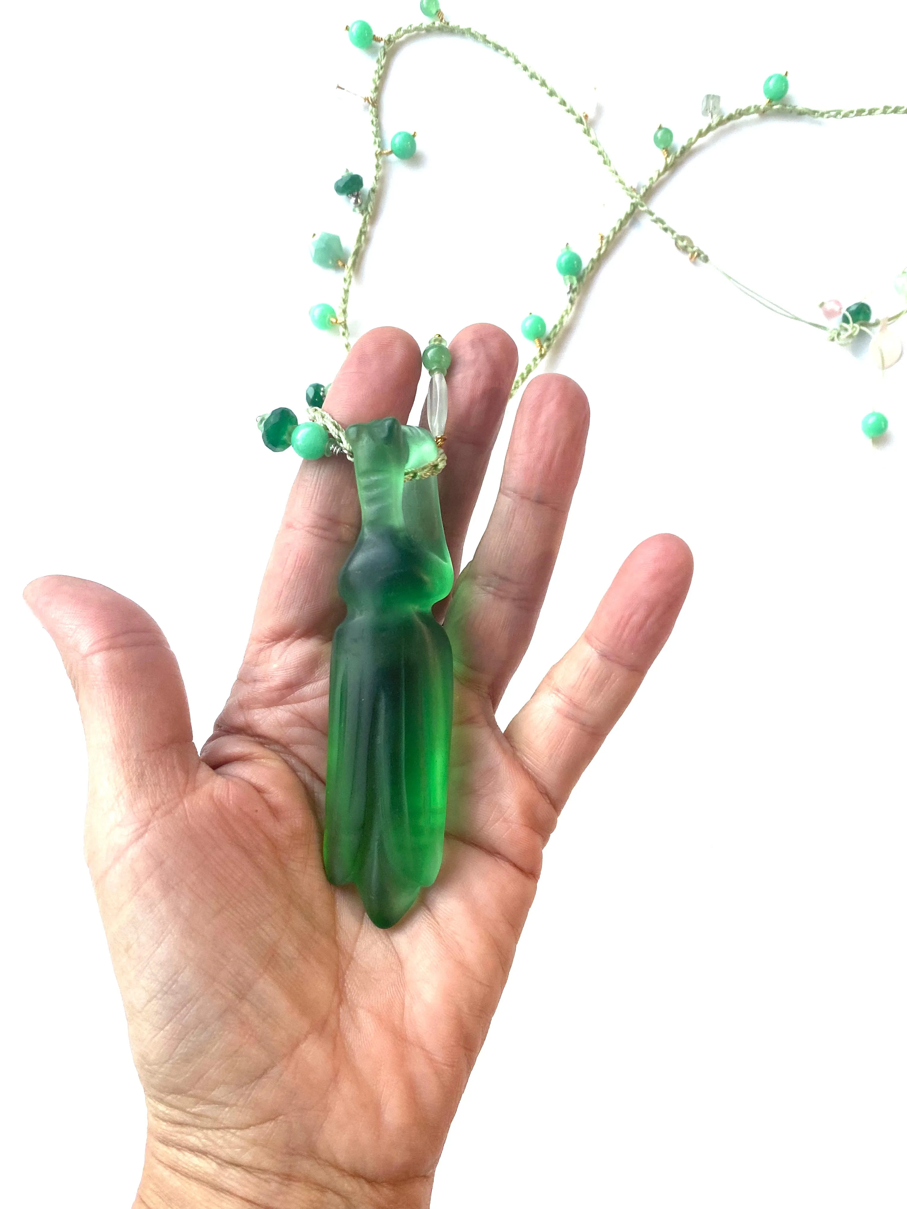 Chinese Hand Carved Crystal Insects necklaces