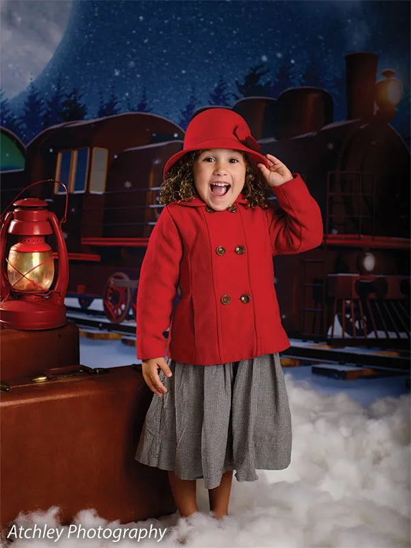 Christmas Express Printed Photography Backdrop