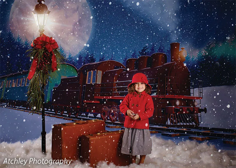 Christmas Express Printed Photography Backdrop