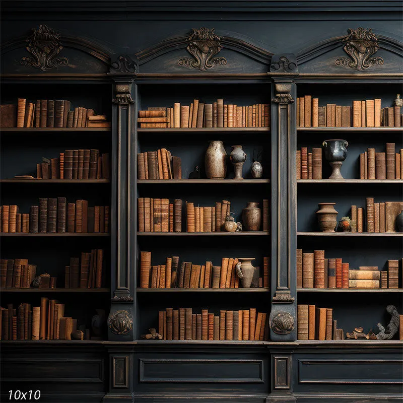 Classical Library Bookshelf Photography Backdrop