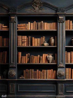 Classical Library Bookshelf Photography Backdrop