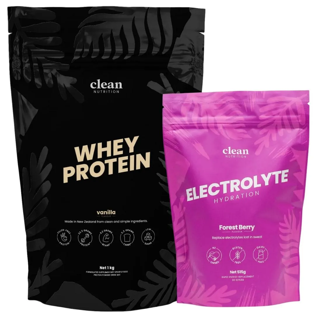 Clean Nutrition Whey Protein   Electrolyte Stack