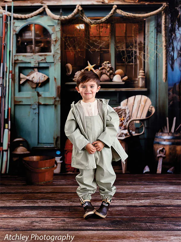 Coastal Fisherman's Seaside Shack Photography Backdrop