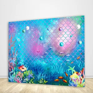 Colourful Seaweed Underwater World and Fish Scale Custom Backdrop