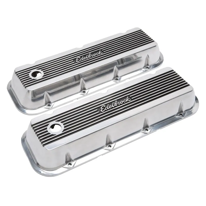 Edelbrock Elite II Valve Covers Tall Baffled Breather Hole - Edelbrock Logo