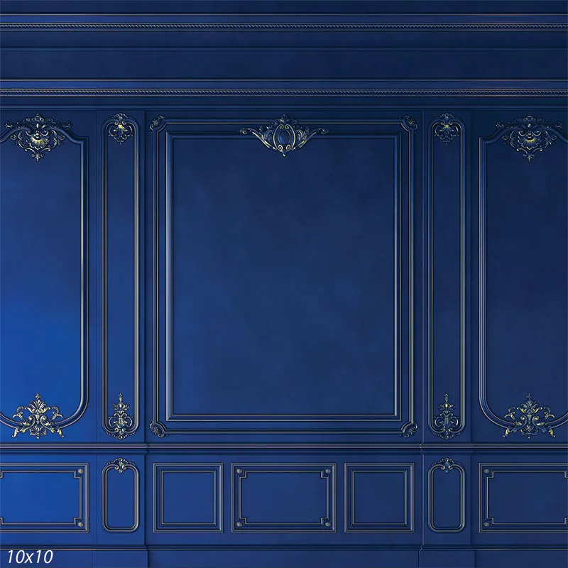 Elegant Royal Blue Faux Wall Photography Backdrop