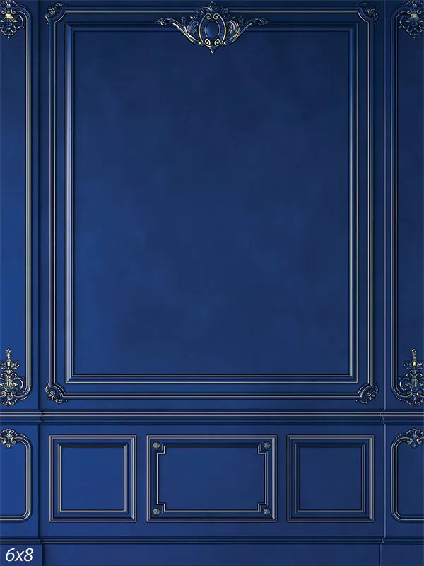 Elegant Royal Blue Faux Wall Photography Backdrop