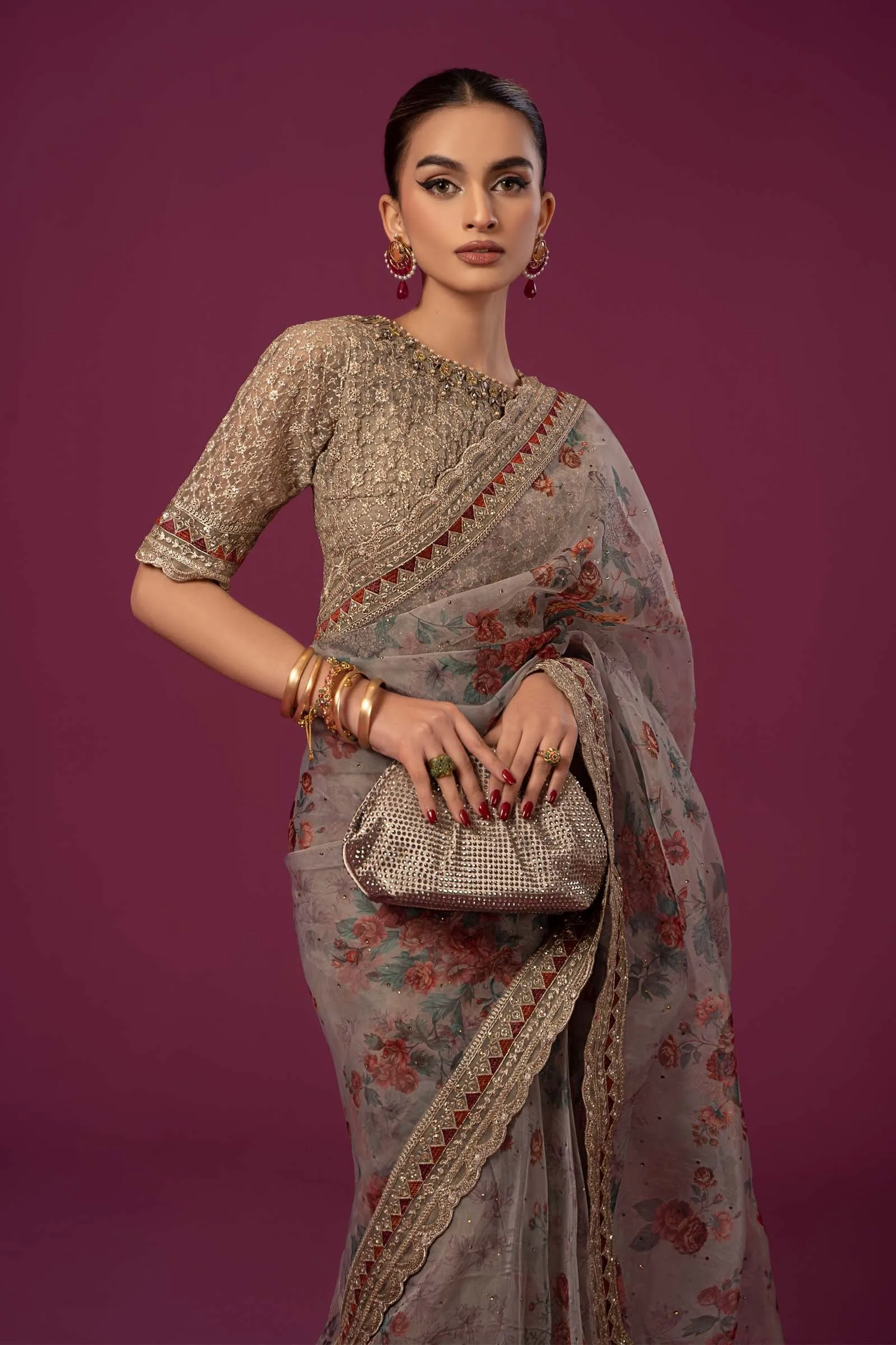 Embroidered Organza Saree | SF-EF24-08