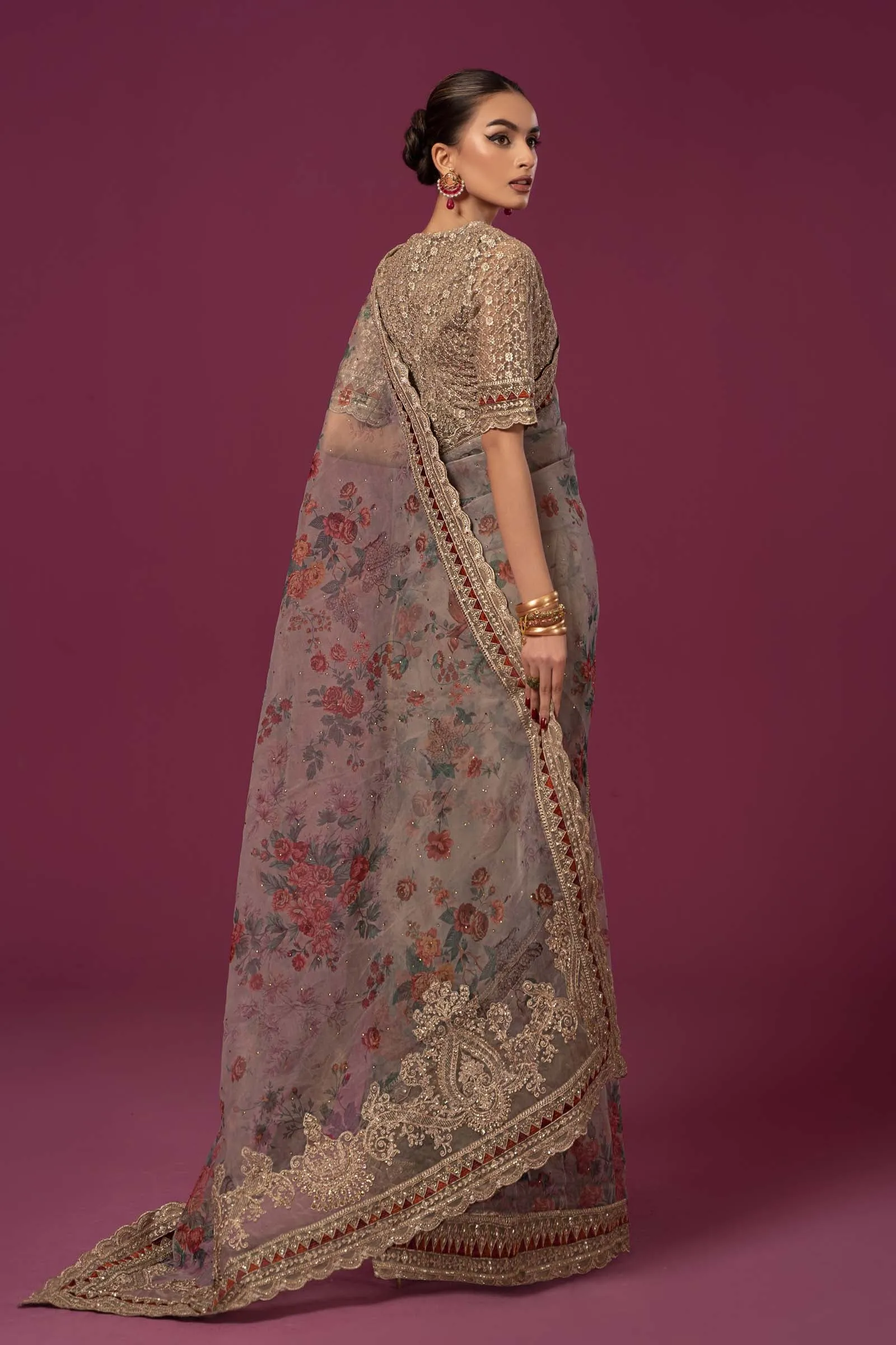 Embroidered Organza Saree | SF-EF24-08