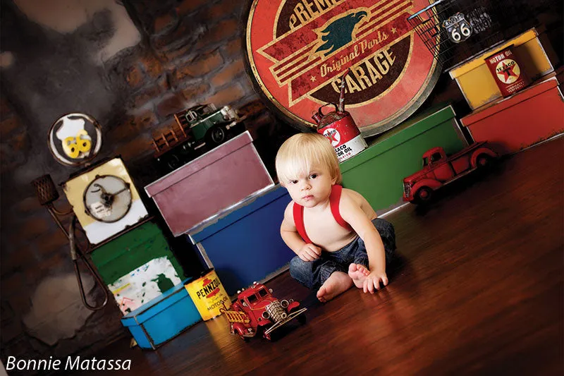 Exposed Brick Wall Route 66 Photography Backdrop - Jump Street 66