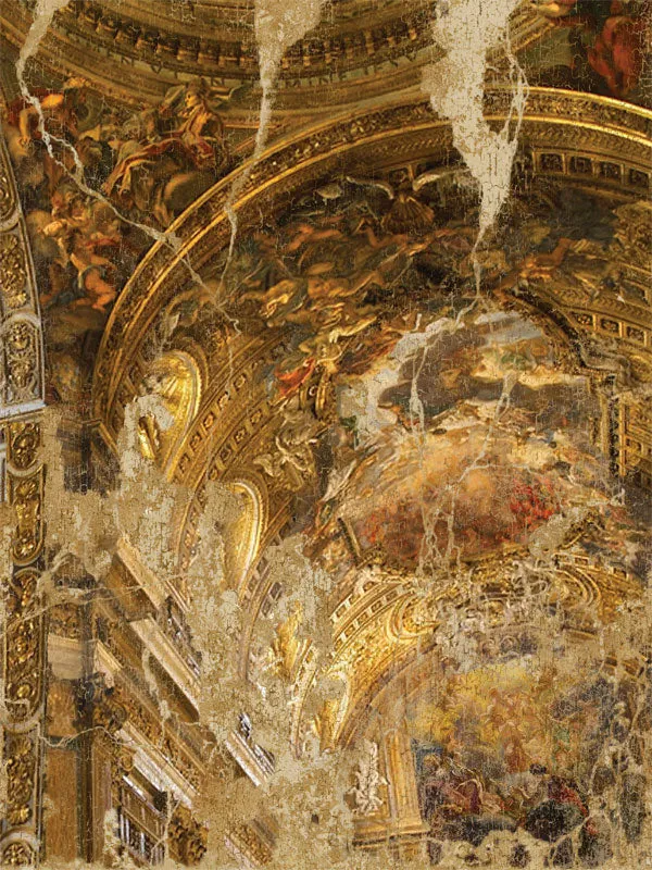 Fresco Baroque Ceiling Mural Backdrop for Classic Photography