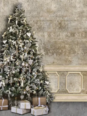 Gold Christmas Printed Photography Backdrop