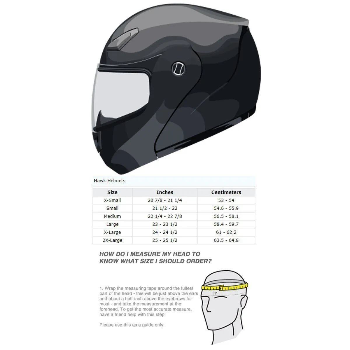 Hawk ST-553-4FB Evolution 2-IN-1 Flat Black Modular Helmet