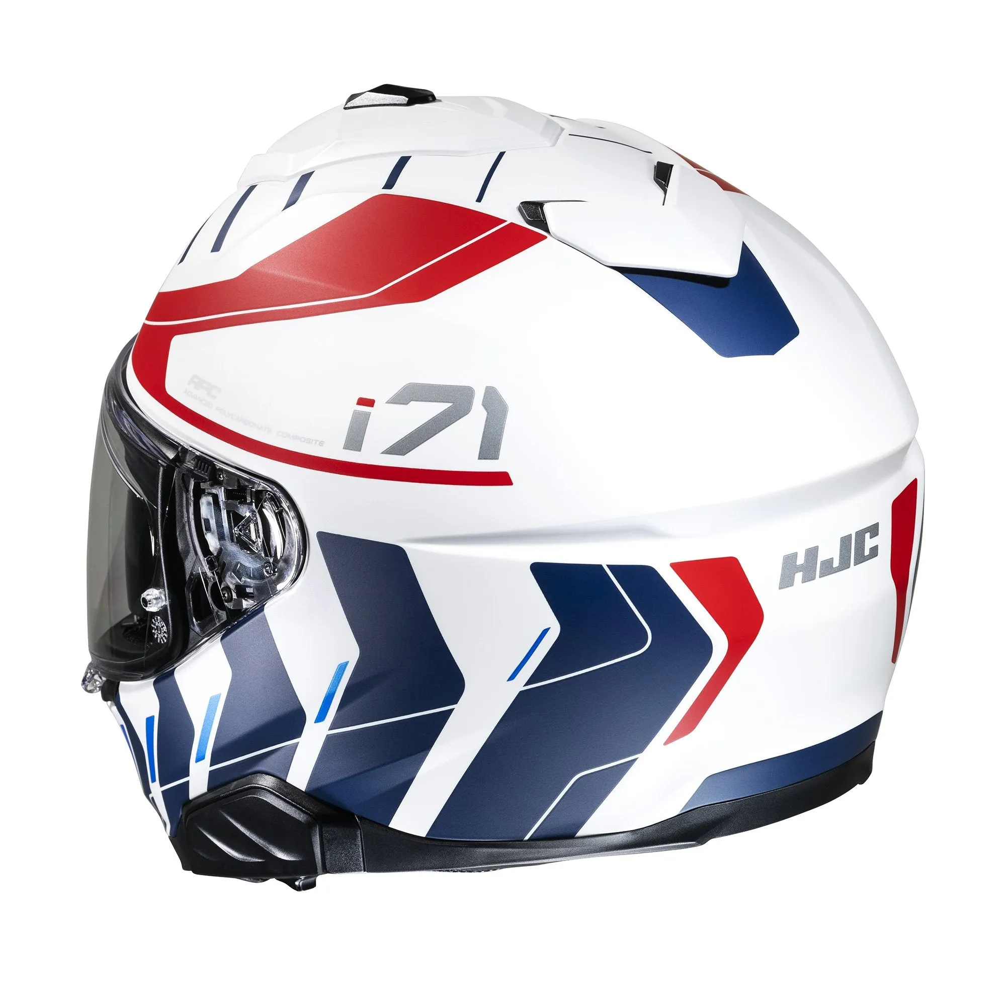 HJC I71 Simo Full Face Motorcycle Helmet - MC21SF White, Red, Blue