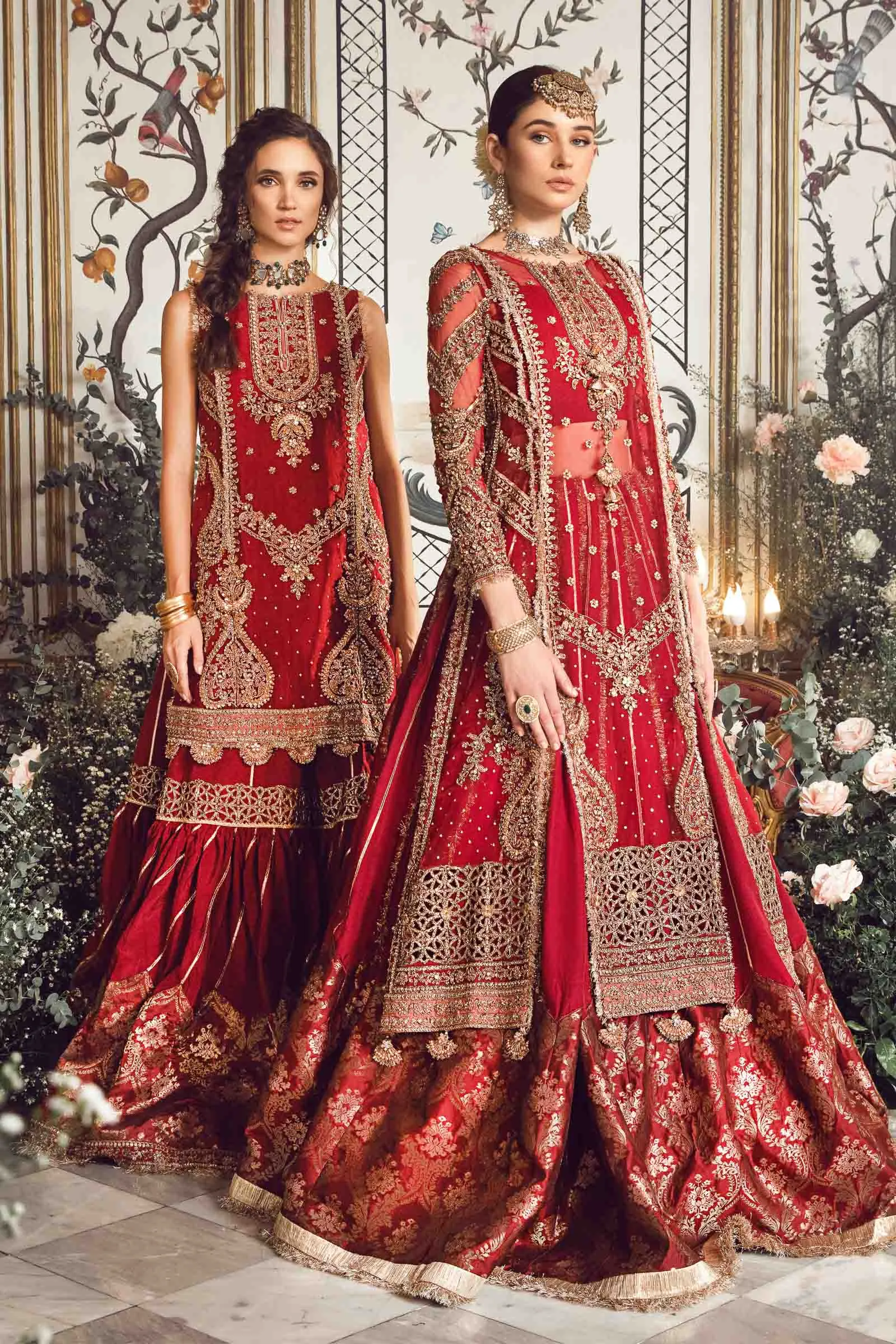 MARIA.B MBroidered Luxury Wedding Formals – Maroon BD-2708