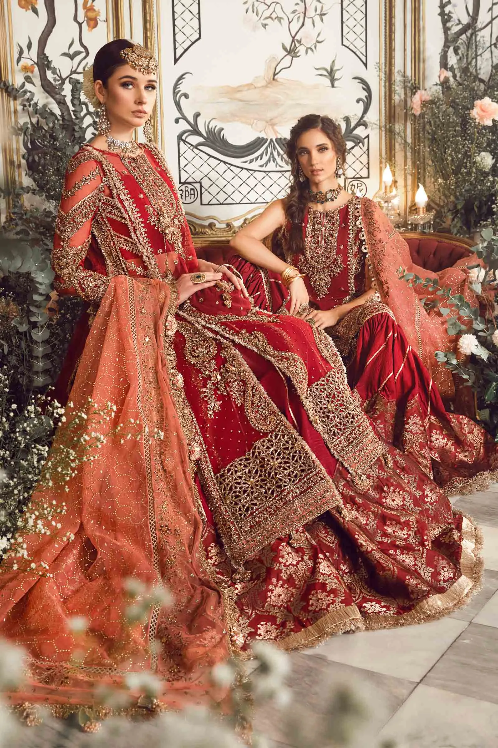 MARIA.B MBroidered Luxury Wedding Formals – Maroon BD-2708