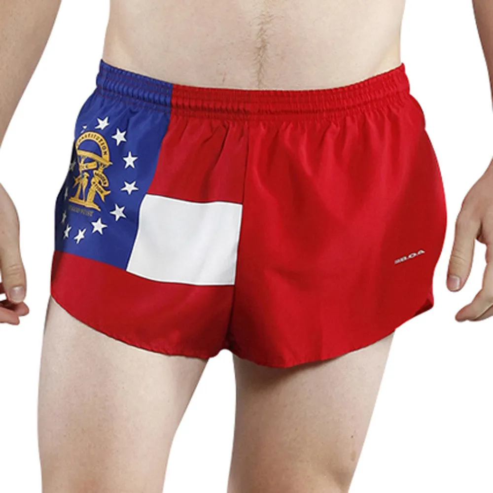 Men's Flag 1" Elite Split Shorts [G-I] - Georgia