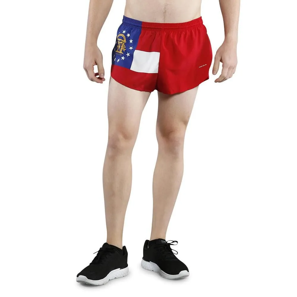 Men's Flag 1" Elite Split Shorts [G-I] - Georgia