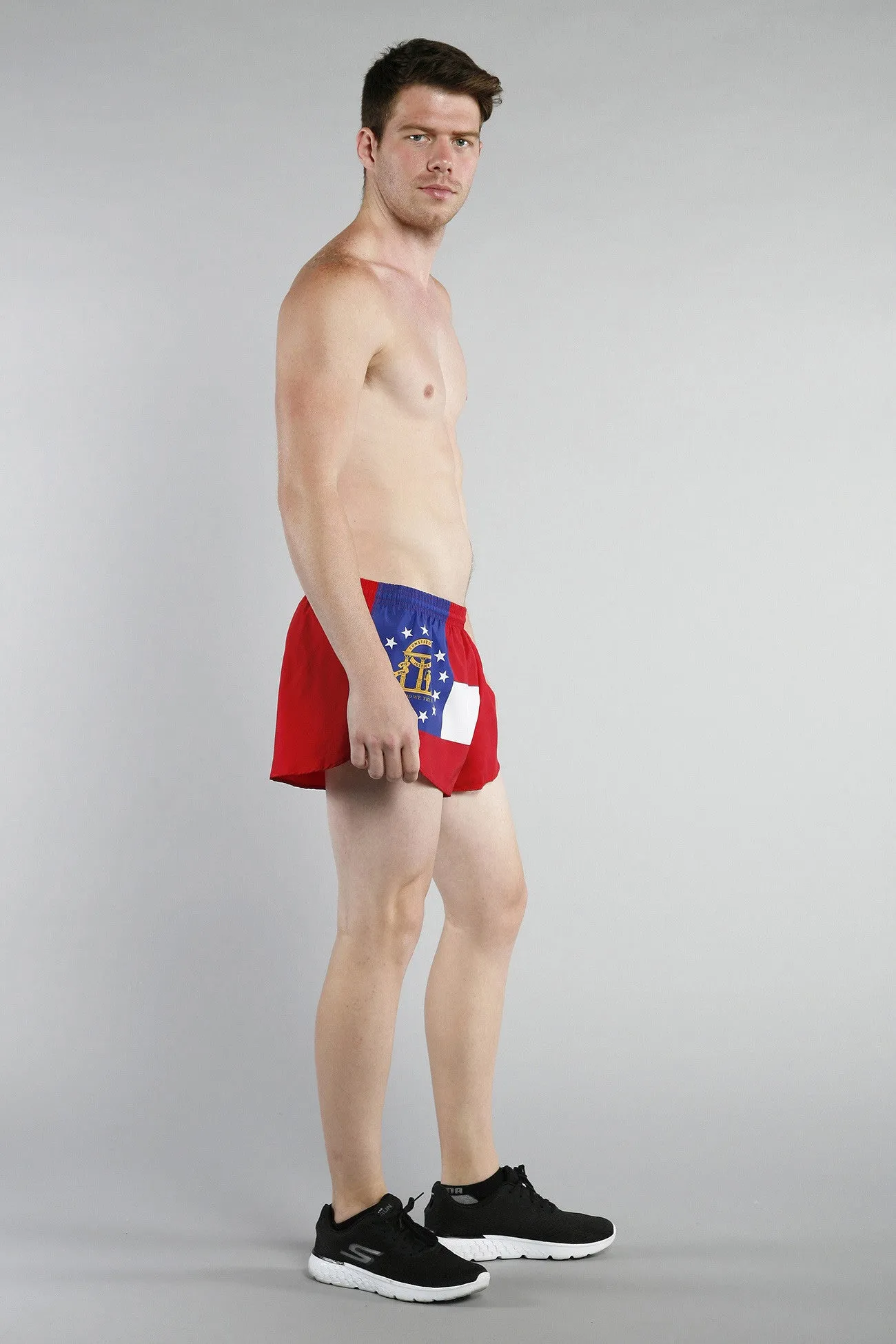 Men's Flag 1" Elite Split Shorts [G-I] - Georgia