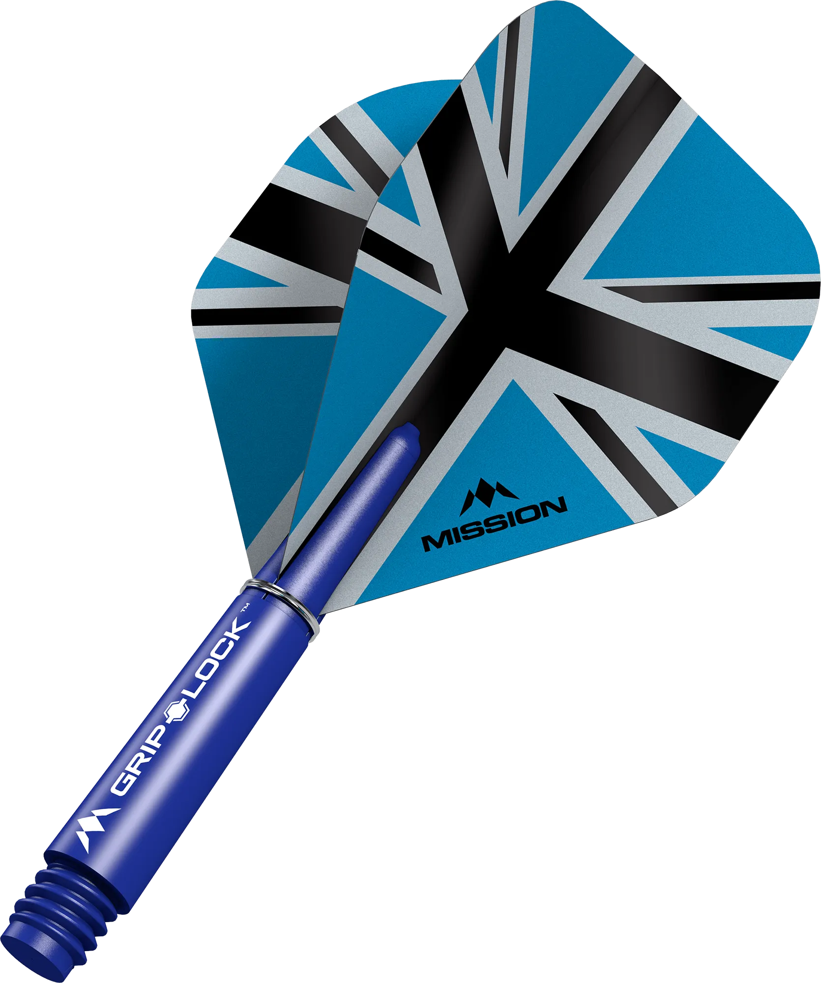 Mission Alliance X Black No2 Dart Flights Combo With Griplock Shafts