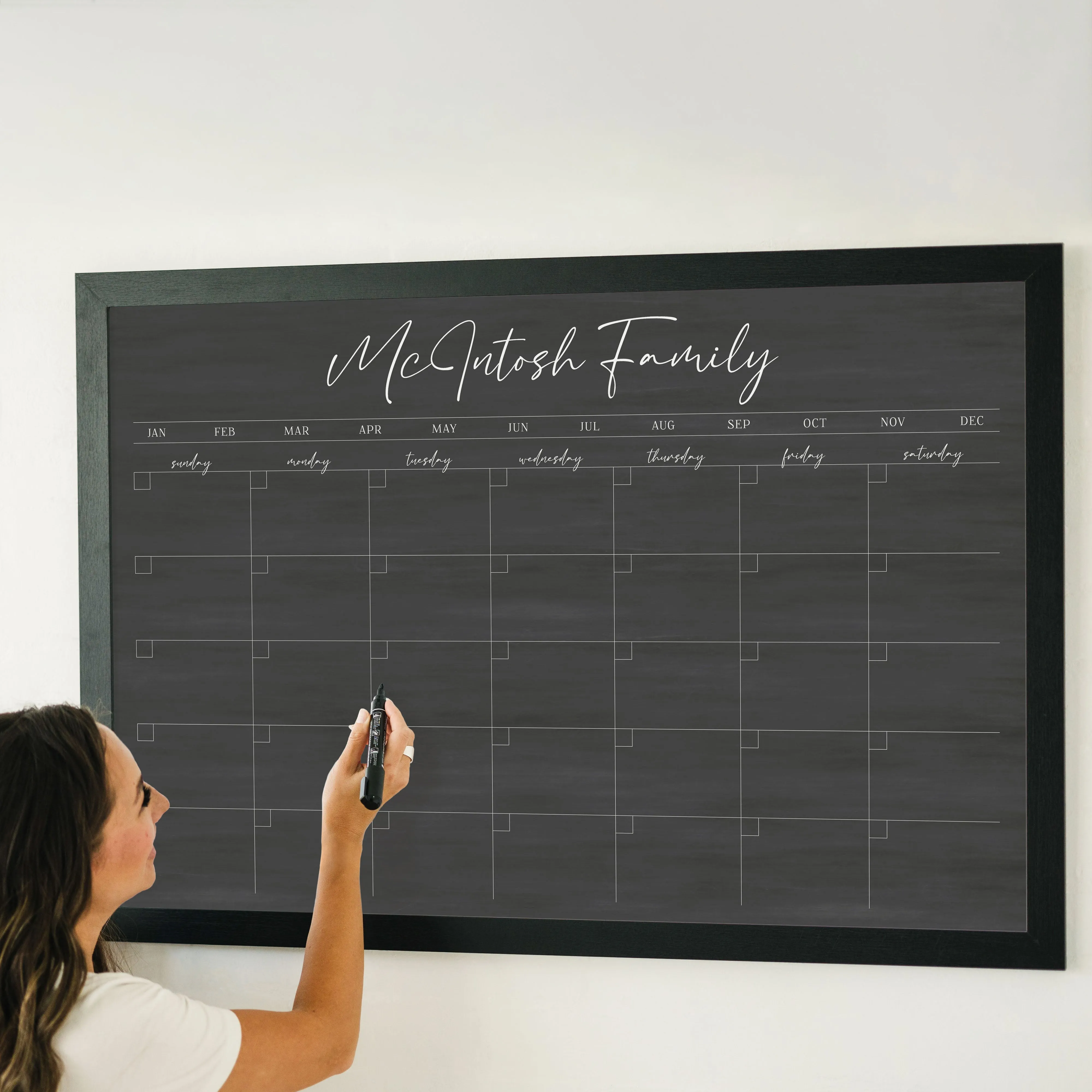 Monthly Framed Chalkboard Calendar | Horizontal Pennington