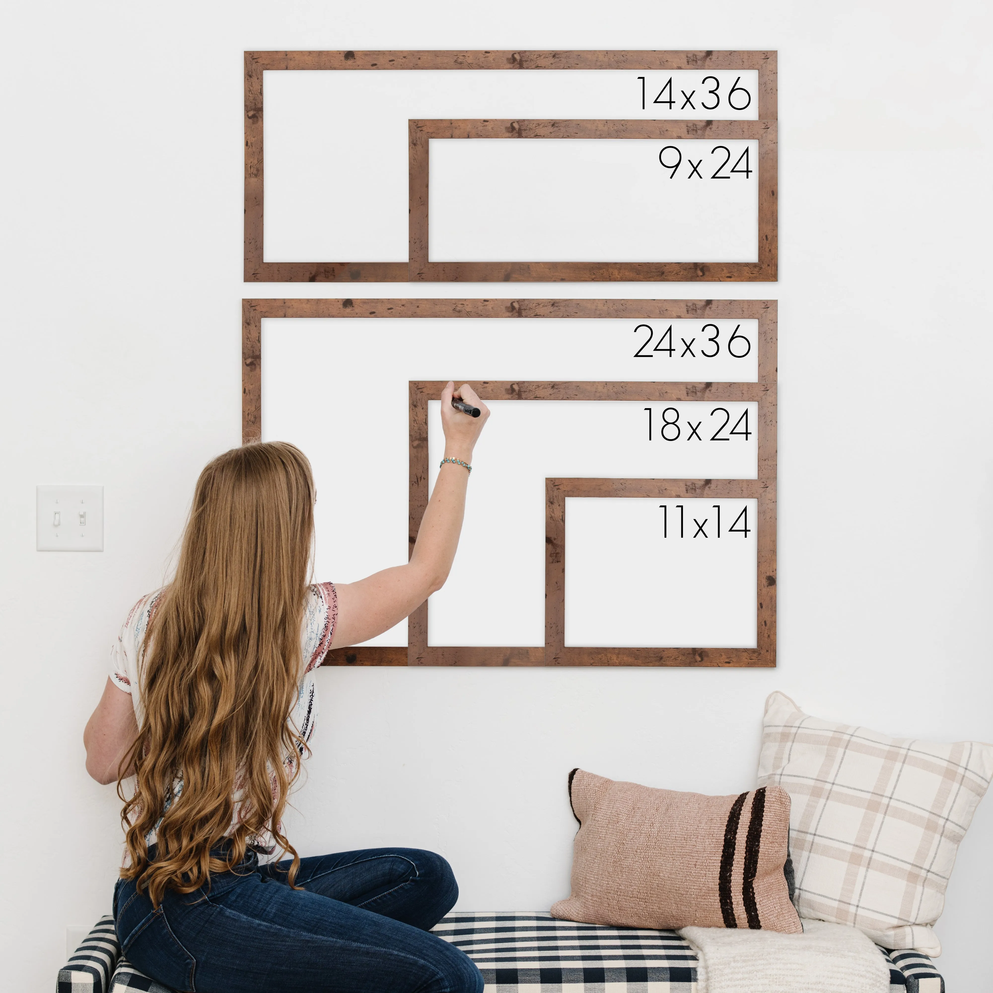 Monthly Framed Whiteboard Calendar   2 sections | Horizontal Pennington