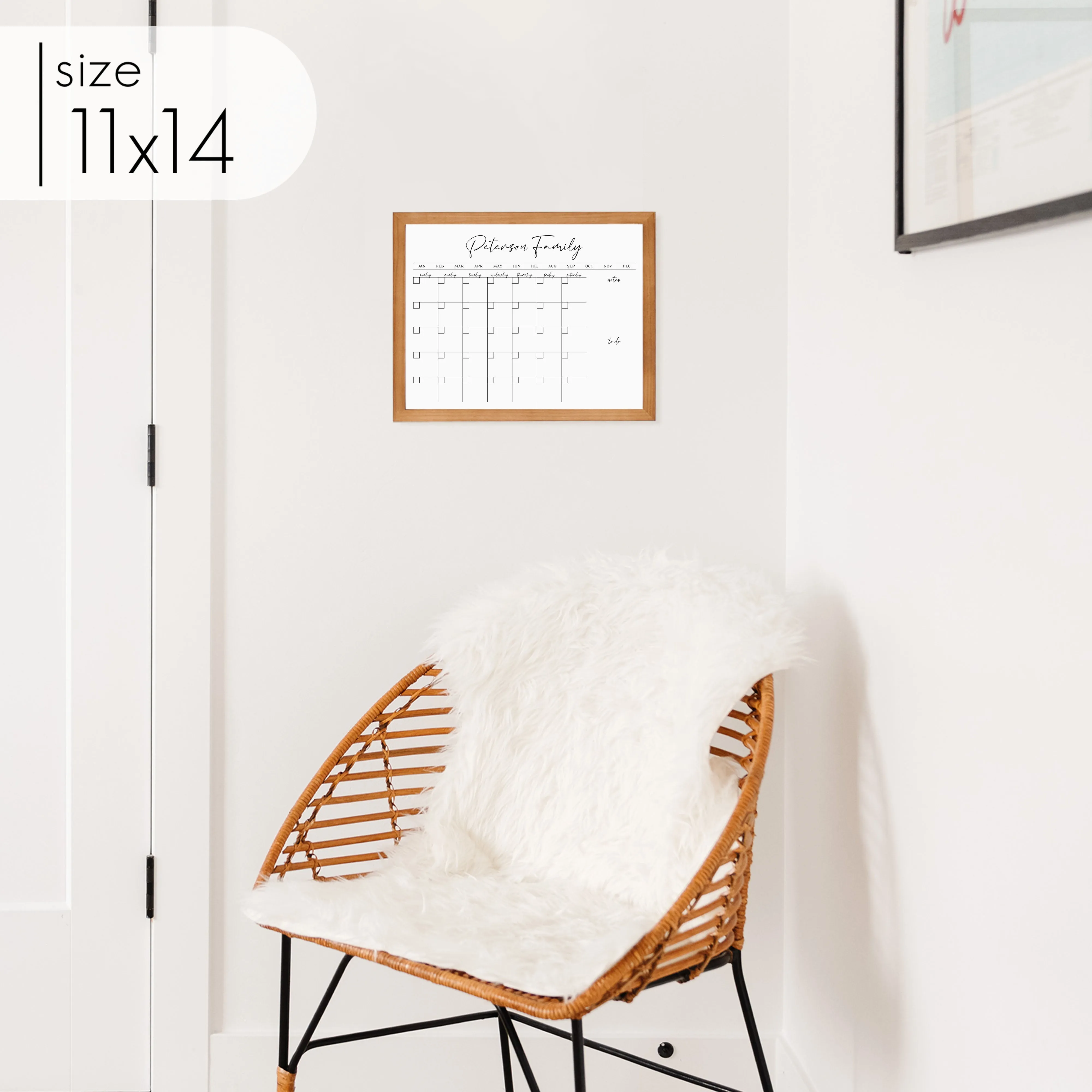 Monthly Framed Whiteboard Calendar   2 sections | Horizontal Pennington