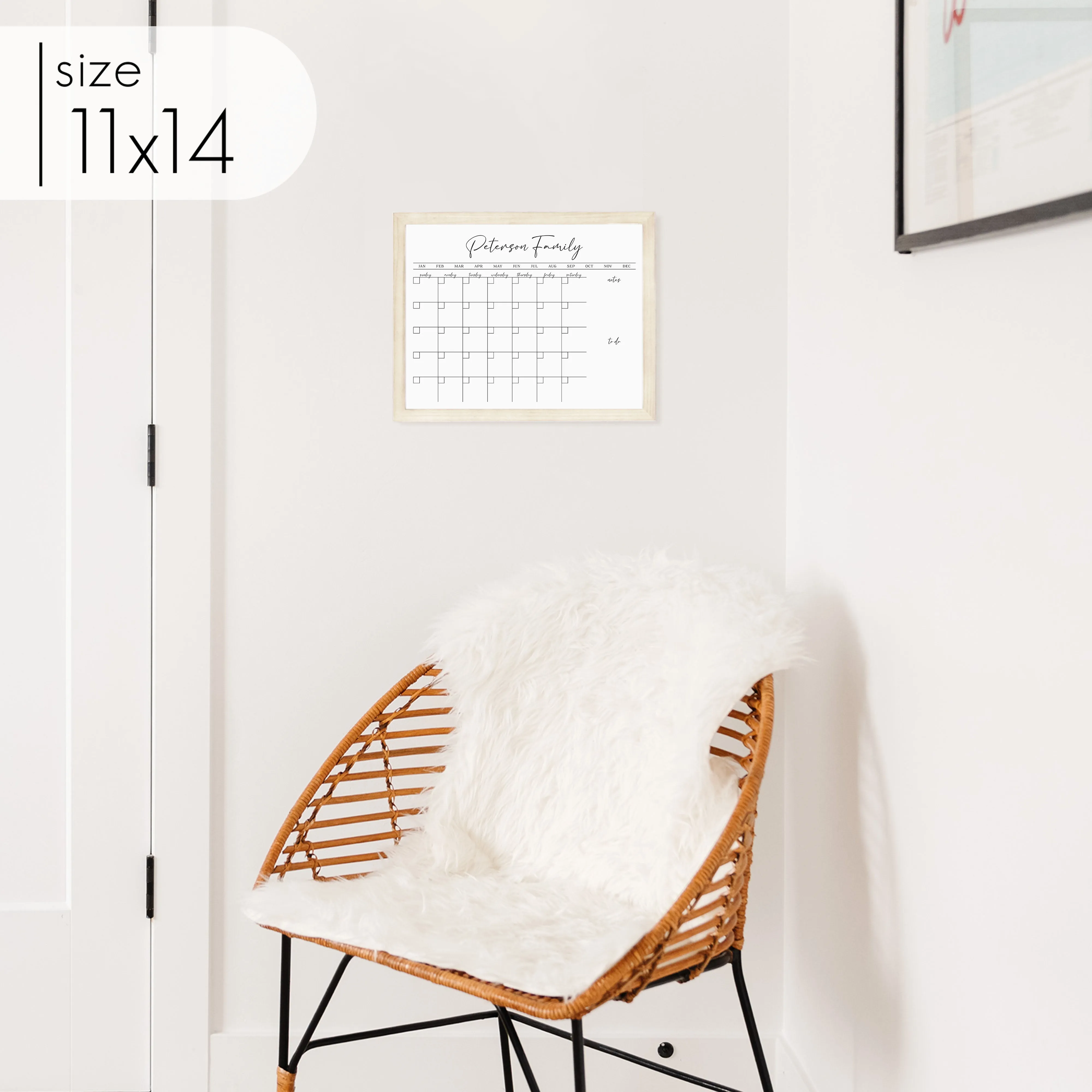 Monthly Framed Whiteboard Calendar   2 sections | Horizontal Pennington