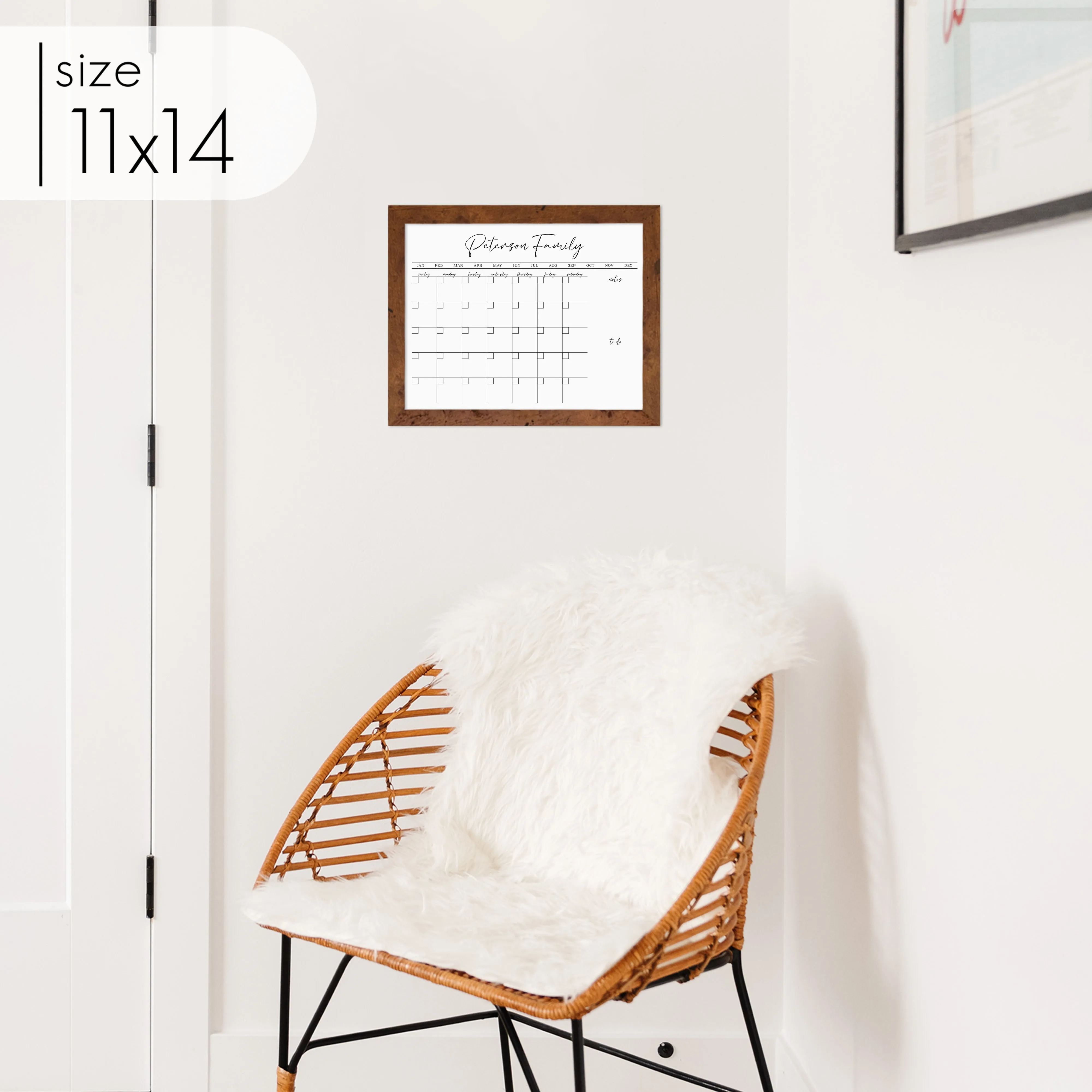 Monthly Framed Whiteboard Calendar   2 sections | Horizontal Pennington