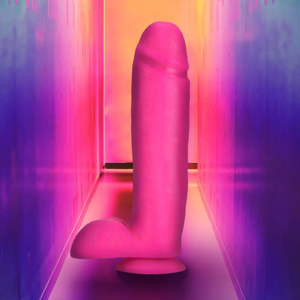 Neo Elite By Blush® | Neon Pink: 10.5-Inch Long Dildo - Made with Purio™ Silicone & SensaFeel® Dual Density Realistic Technology