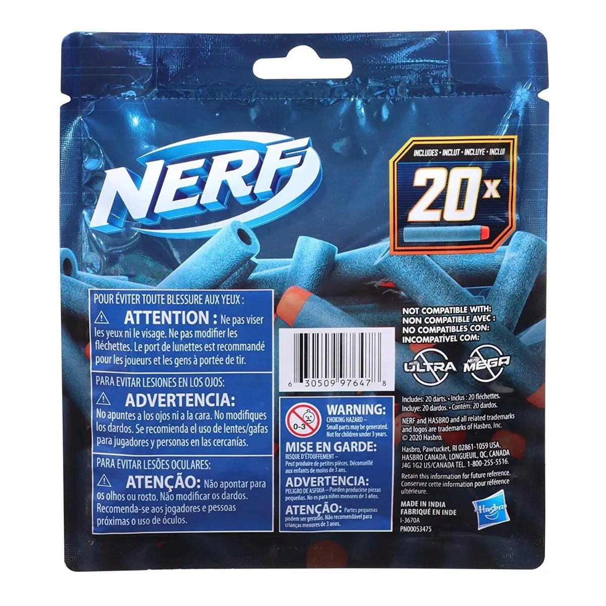 Nerf Elite 2.0 20-Dart Refill Pack ,20 Official Nerf Foam Darts for Nerf Elite 2.0 Blasters ,Compatible with All Nerf Elite Blasters