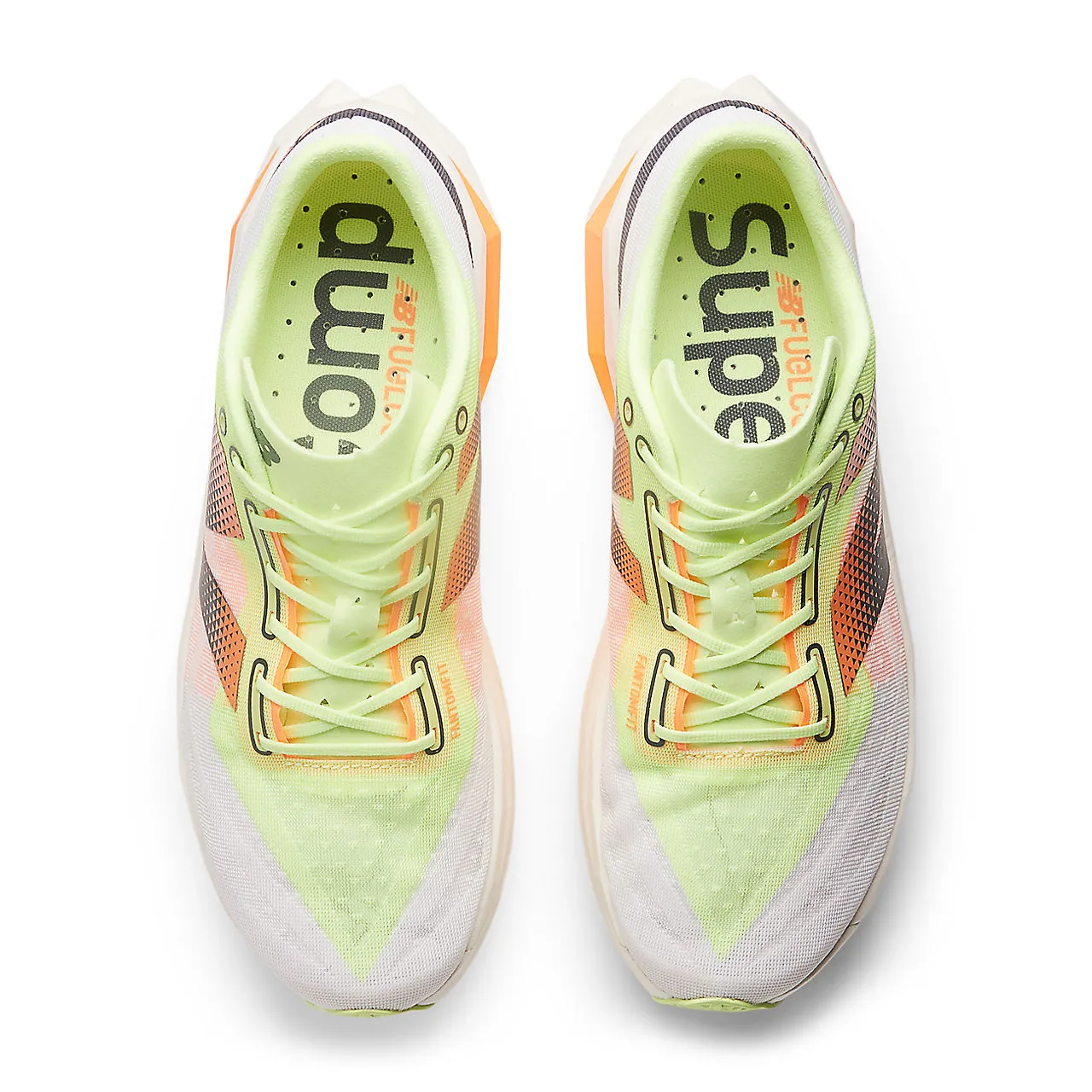 New Balance FuelCell SuperComp Elite v4 (Mens) - White with bleached lime glo and hot mango