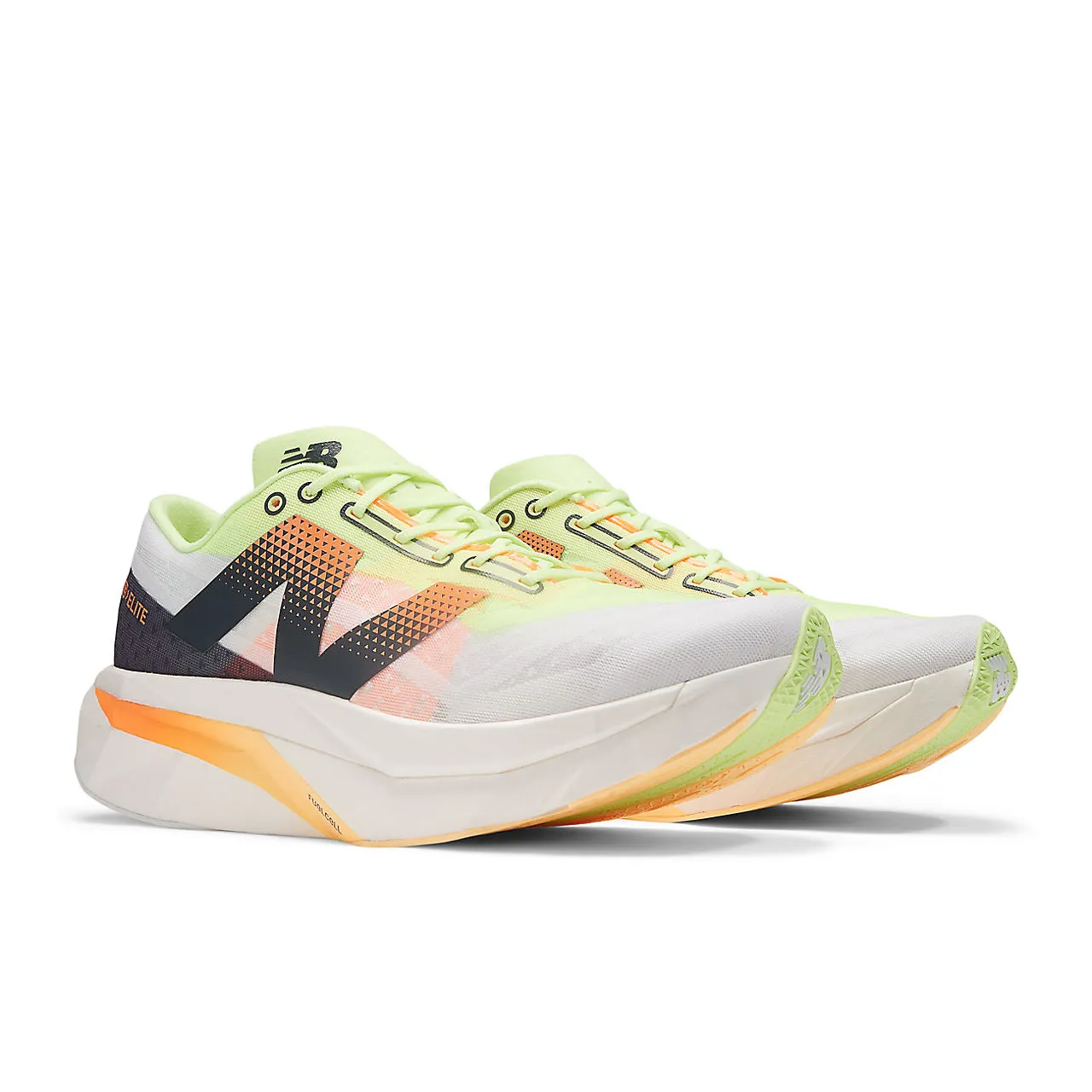 New Balance FuelCell SuperComp Elite v4 (Mens) - White with bleached lime glo and hot mango