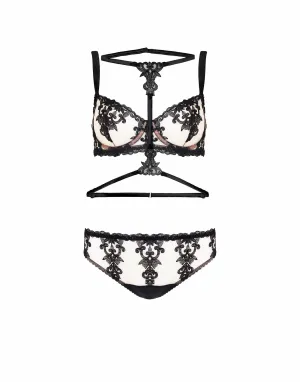 Onyx Luxury Balcony Bra, Embroidered Brief & Harness