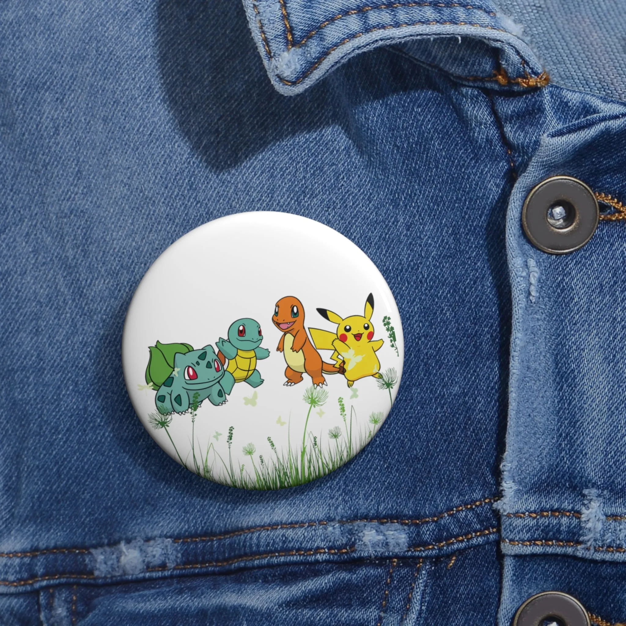 Pokémon- the elite four: Printed Button Badge